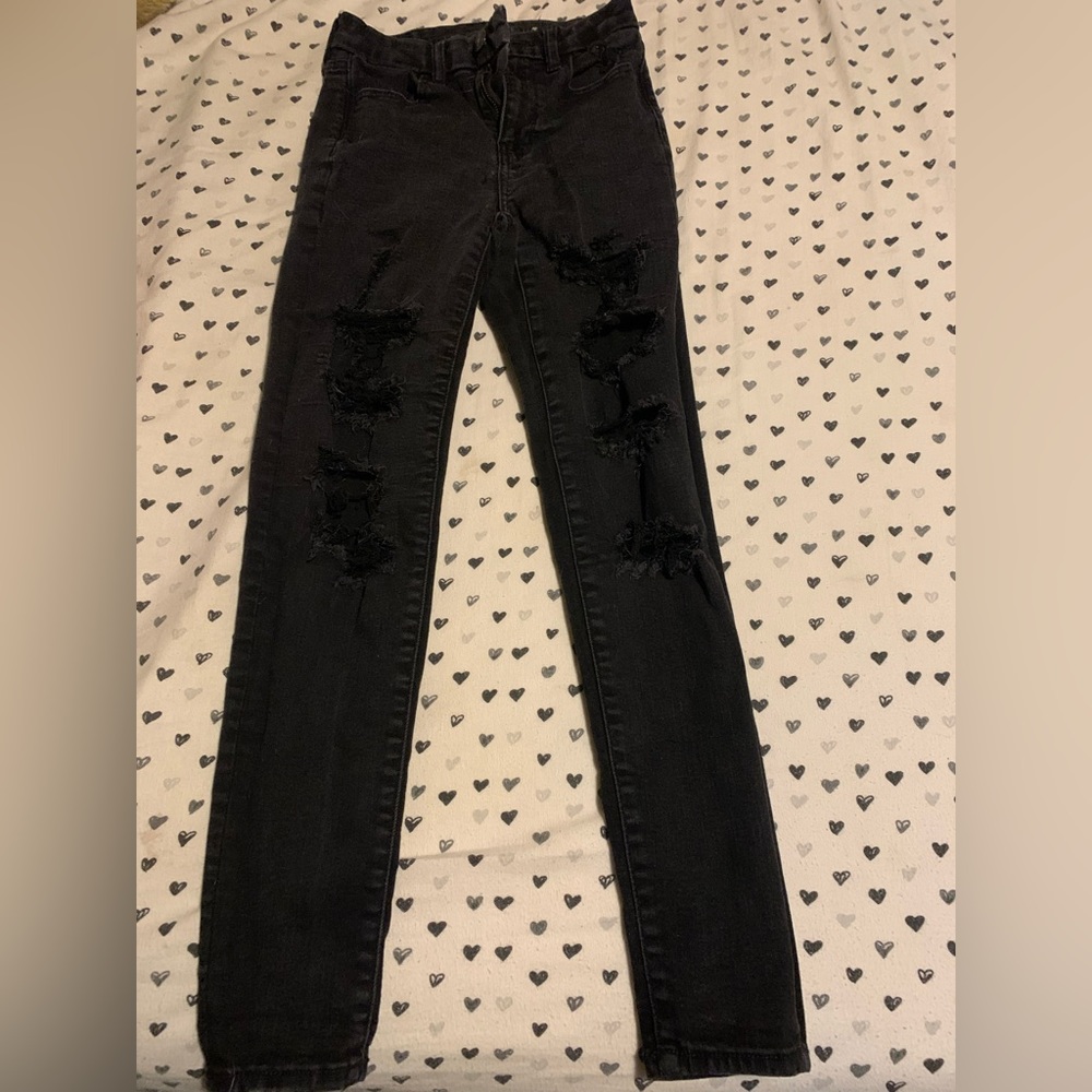Black ripped jeans